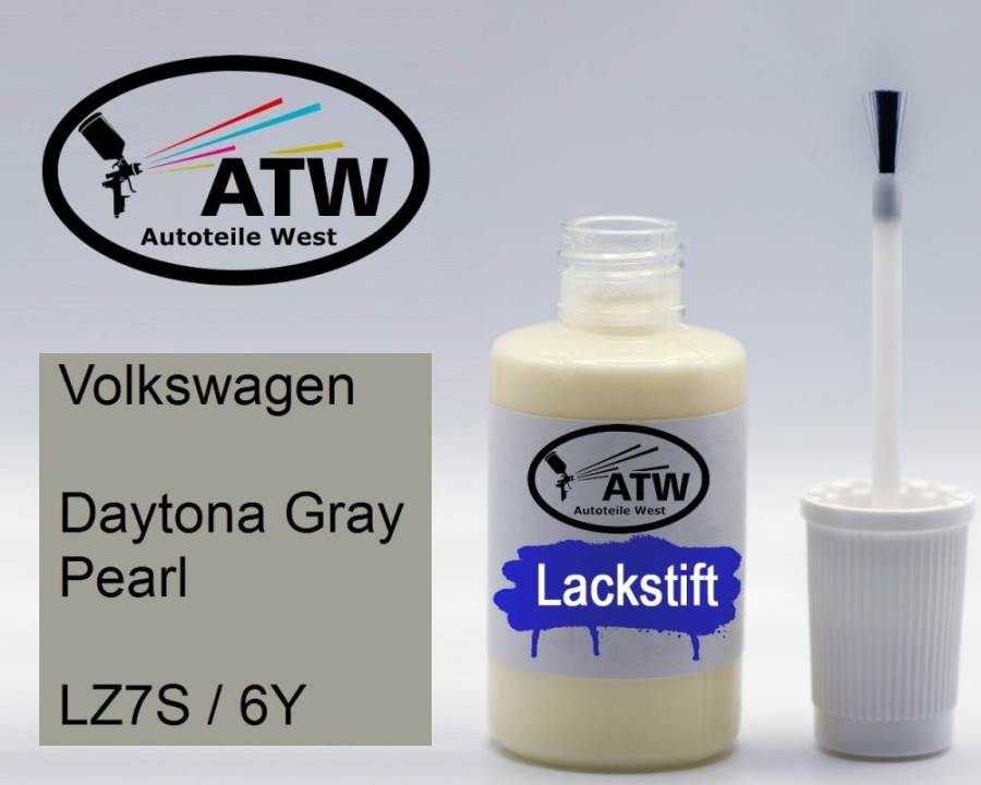 Volkswagen, Daytona Gray Pearl, LZ7S / 6Y: 20ml Lackstift, von ATW Autoteile West.